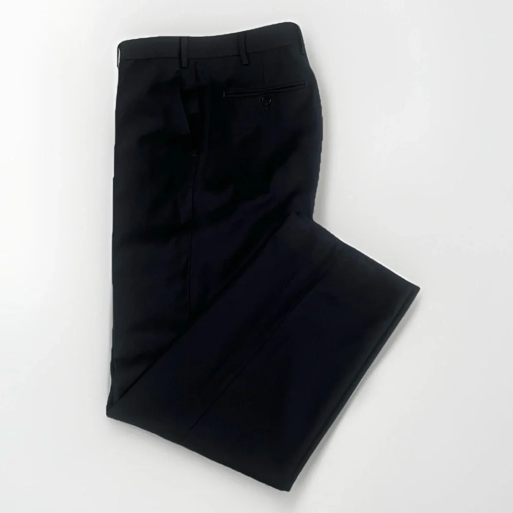 Givenchy 100% Wool Pants Mens Sz‎ 40R Black Straight Leg Fit Tailored Flat Front
